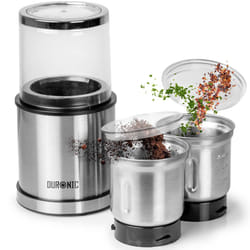 Duronic CG421 2-in-1 Coffee & Spice Grinder, Wet & Dry Electric Grinding Mill, 75g / 220ml, 200W, Mini Chopper, Comes with 2X Grind Cups