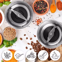Duronic CG421 2-in-1 Coffee & Spice Grinder, Wet & Dry Electric Grinding Mill, 75g / 220ml, 200W, Mini Chopper, Comes with 2X Grind Cups