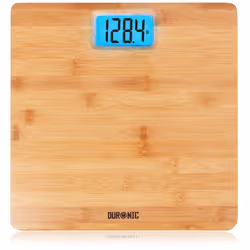 Duronic BS504 Digital Bathroom Body Scales BAMBOO, 180kg Capacity, Step-On Activation, Precision Sensors, Measures Weight in  ...