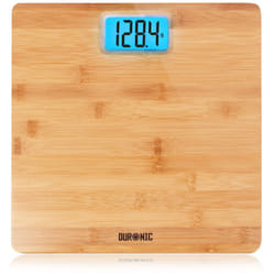 Duronic BS504 Digital Bathroom Body Scales BAMBOO, 180kg Capacity, Step-On Activation, Precision Sensors, Measures Weight in Kilograms/Pounds/Stones