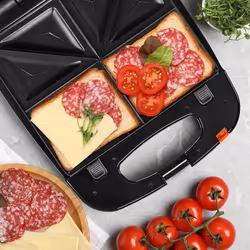 Duronic SWM60 3-in-1 Snack Maker, Panini Press & Griddle, Waffle Iron, Toastie Sandwich Maker, 1200W, 3 Sets of Interchangable Plates Included