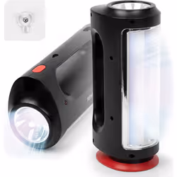 Duronic RL13 3-in-1 Torch, Rechargeable Flashlight with Bright LED Bulbs, Handheld, Freestanding or Wall Mountable