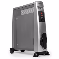 Duronic Heater Oil Free Electric HV101 SR, Mica Panels 2.5kW, Radiant and Convection Convector Heating with Thermostat, Heats ...