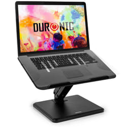 Duronic DML125 Laptop Stand, Adjustable Height Laptop Stand, Tilting Laptop Mount Arm, Tablet Stand Riser for Desk
