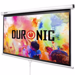 Duronic Projector Screen 70 Inch Pull Down HD MPS70 /169 for Home Cinema School Office 16:9 Ratio Matt White Projection Wall ...