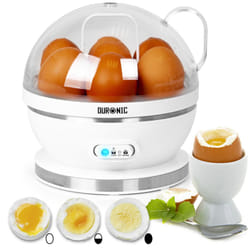 Duronic Electric Egg Boiler EB27 WE Steamer for Eggs Egg Boiler Machine Egg Poacher Machine for 7 Soft Medium Hard Boiled Eggs