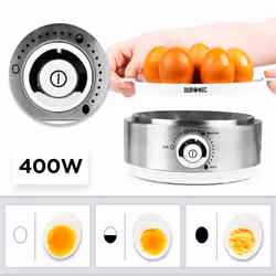 Duronic Electric Egg Boiler EB40 WE Steamer for Eggs Egg Boiler Machine Egg Poacher Machine for 7 Soft Medium Hard Boiled Eggs