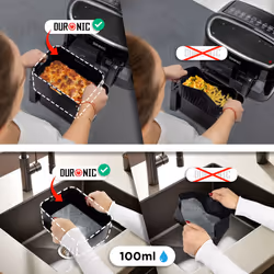 Duronic Silicone Air Fryer Liners AFL1 Reusable Air Fryer Liner Nonstick Inserts for Air Fryers AF24 AF34, Ninja AF400UK Premium Cooking Accessories