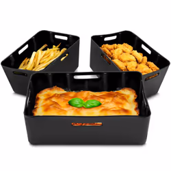 Duronic Silicone Air Fryer Liners AFL3 Reusable Air Fryer Liner Nonstick Silicon Inserts for AF34 Twin Drawer & Large Drawer  ...