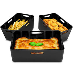 Duronic Silicone Air Fryer Liners AFL3 Reusable Air Fryer Liner Nonstick Silicon Inserts for AF34 Twin Drawer & Large Drawer Premium Cooking Accessory