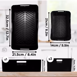 Duronic Silicone Air Fryer Liners AFL3 Reusable Air Fryer Liner Nonstick Silicon Inserts for AF34 Twin Drawer & Large Drawer Premium Cooking Accessory