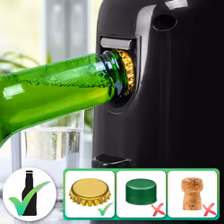 Duronic Electric Can Opener CO40 Automatic Tin Openers with Knife Sharpener Bottle Opener One-Touch Can Openers for Arthritis Limited Mobility - Black