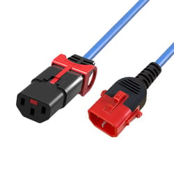 ACT Powercord C13 IEC Lock+ - C14 IEC Lock Dual Locking blue 1.5 m, PC3621