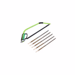 24â Heavy Duty Bow Saw Wood Logs Trees Branches Finger Guard + 6 Blades