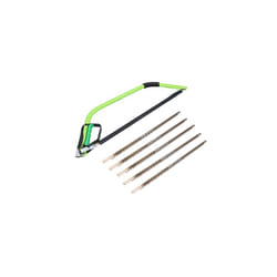 24â Heavy Duty Bow Saw Wood Logs Trees Branches Finger Guard + 6 Blades