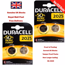 Duracell CR2025 3V Battery Lithium Coin Cell 2025, DL2025, BR2025, SB-T14 with Baby Secure Technology Pack of 4