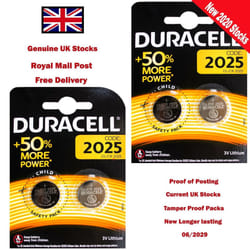 Duracell CR2025 3V Battery Lithium Coin Cell 2025, DL2025, BR2025, SB-T14 with Baby Secure Technology Pack of 4