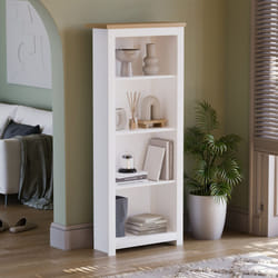Arlington 4 Tier Bookcase Shelf Library Storage - White & Oak