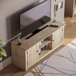 Panama 2 Door 1 Shelf TV Unit Cabinet Pine Wood