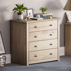 Panama 4 Drawer Chest of Drawers Storage Pine Wood