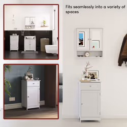 Priano White 1 Drawer 1 Door Storage Cabinet