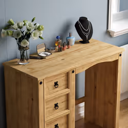 Corona 4 Drawer Dressing Table Makeup PC Desk Wood