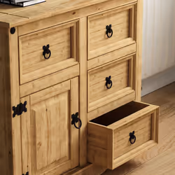Corona 1 Door 4 Drawer Sideboard Cabinet Pine Wood