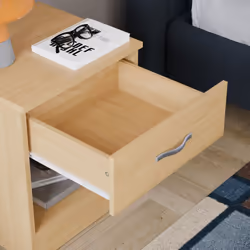 Riano 1 Drawer 1 Shelf Bedside Chest Nightstand - Pine