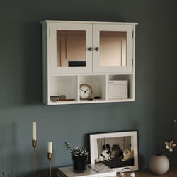 Priano 2 Door Wall Cabinet 3 Shelves Mirror Doors