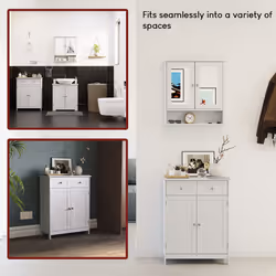Priano 2 Drawer 2 Door Cabinet Bathroom Cupboard