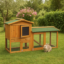 2 Tier Pet Hutch With Run Bunny Rabbit Hutch Cage
