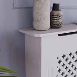 Oxford Radiator Cover White Grill Cabinet Guard - Small