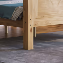 Corona Bed Frame High Foot Pine Wood Rustic Wax - Double