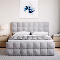 Valentina Ottoman Bed Frame Bedroom Storage UKFR - King Size, Crushed Velvet Silver