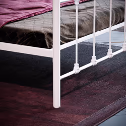 Paris Metal Bed Frame Curved High Foot Slatted - Small Double, White