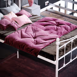 Paris Metal Bed Frame Curved High Foot Slatted - Small Double, White