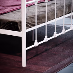 Paris Metal Bed Frame Curved High Foot Slatted - King Size, White