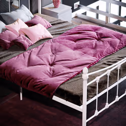 Paris Metal Bed Frame Curved High Foot Slatted - King Size, White