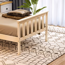 Milan Wood Bed Frame High Foot Solid Pine Slatted - Single, Pine