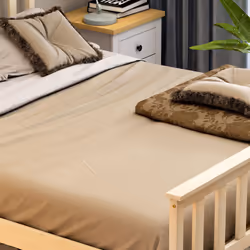 Milan Wood Bed Frame High Foot Solid Pine Slatted - King Size, Pine
