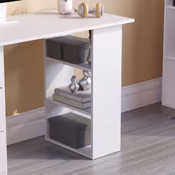Mason 3 Drawer Shelf Computer Desk PC Office Study - White