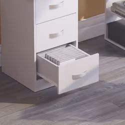 Mason 3 Drawer Shelf Computer Desk PC Office Study - White