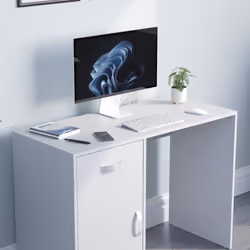 Hudson 1 Drawer 1 Door Computer Desk Office Study - White