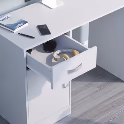 Hudson 1 Drawer 1 Door Computer Desk Office Study - White