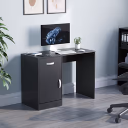 Hudson 1 Drawer 1 Door Computer Desk Office Study - Black
