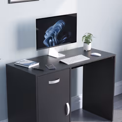 Hudson 1 Drawer 1 Door Computer Desk Office Study - Black