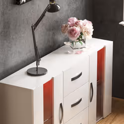 Astro 2 Door 3 Drawer LED Sideboard Large Cabinet - White