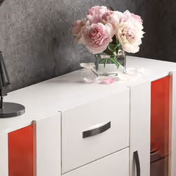 Astro 2 Door 3 Drawer LED Sideboard Large Cabinet - White