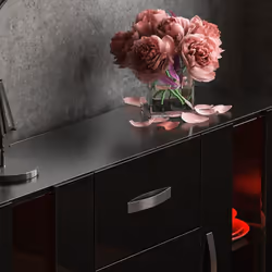 Astro 2 Door 3 Drawer LED Sideboard Large Cabinet - Black