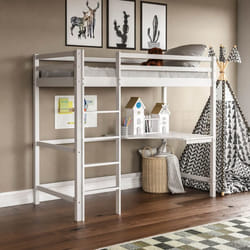 Sydney Bunk Bed 3ft Single With Corner Desk Pine - White